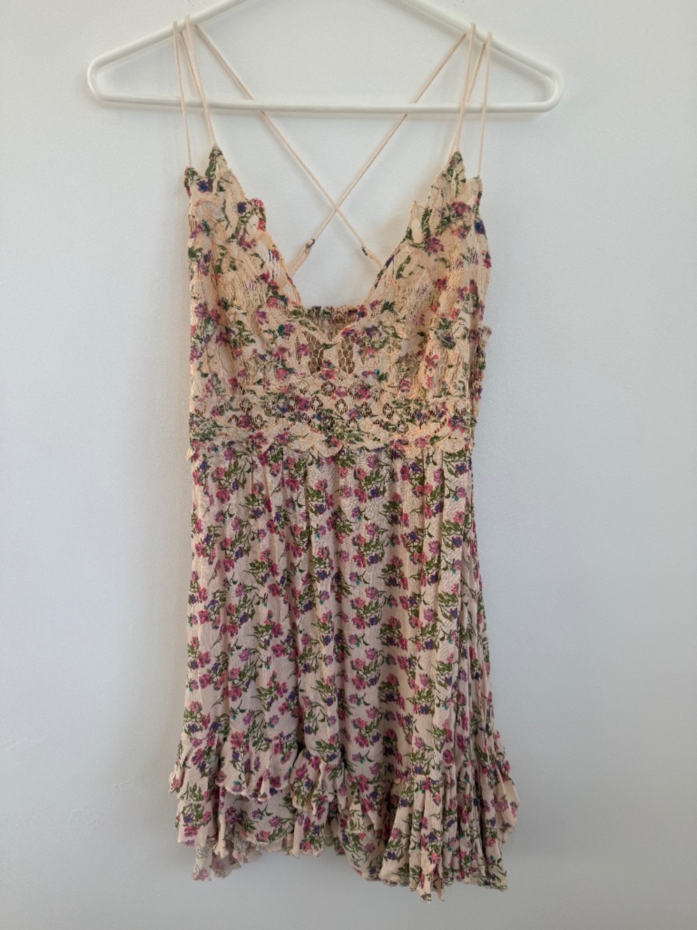 Vintage Y2K Floral Lace Slip Dress | Boho Fairy Mini